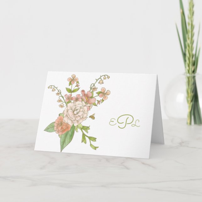 Tarjeta Lily of the Valley y Rosas Stationery Personal (Anverso)