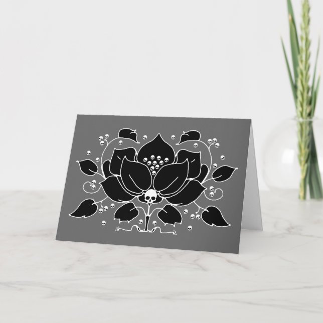 Tarjeta Lily Skull Motif (Anverso)