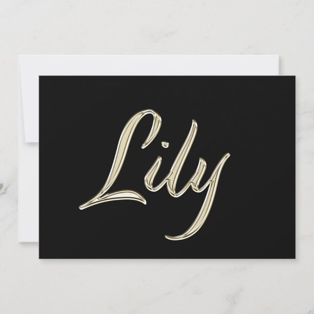 Tarjeta Lily white gold Handwriting Karte (Anverso)