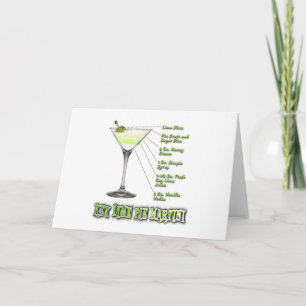 Tarjeta Lime Pie Martini Cocktail Recipe Art