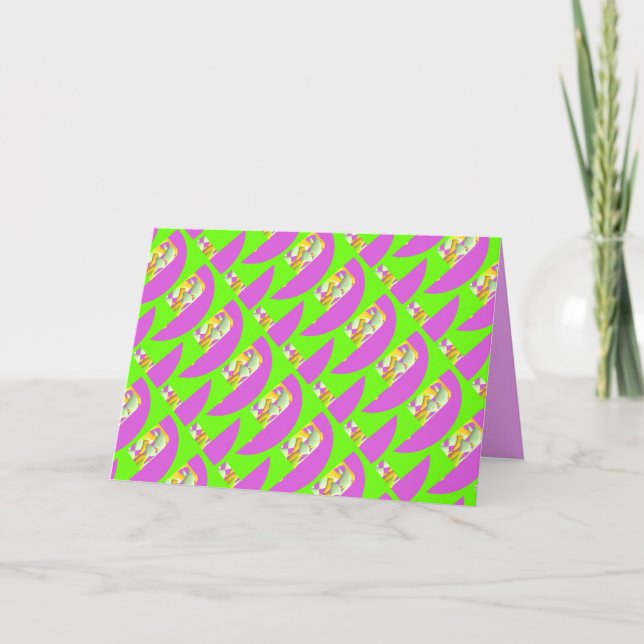 Tarjeta Lime Verde y colores violeta vivos (Anverso)