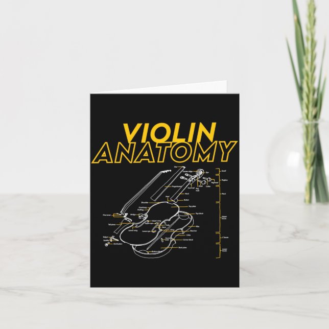 Tarjeta Límite de diagrama de dibujo de anatomía de violín (Anverso)
