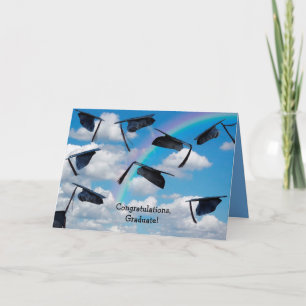 Tarjeta Límites de graduación negros en el cielo con arcoi