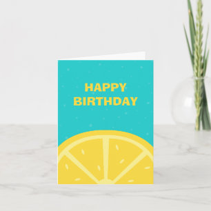 Tarjeta Limón amarillo fresco Feliz cumpleaños