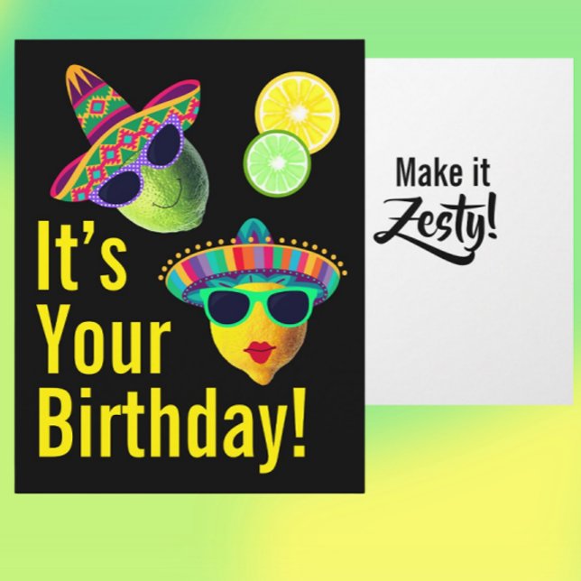Tarjeta Limon Lima Divertido Con Mucho Estilo Personalizad (Personalize the text.)