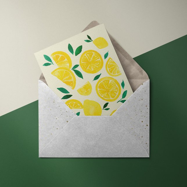 Tarjeta Limones acuarelas - amarillo y verde (Subido por el creador)