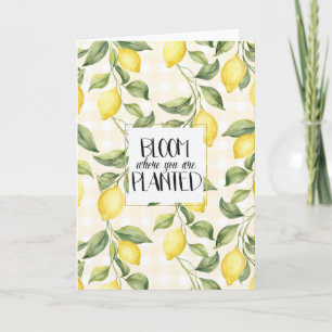 Tarjeta Limones Amarillos Florecen Donde Tú Eres Plantado