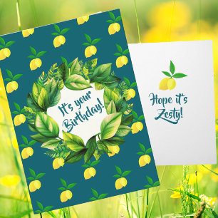 Tarjeta Limones amarillos personalizados Teal