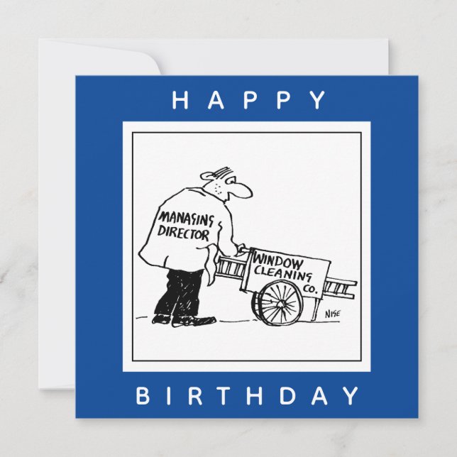 Tarjeta Limpiador de ventanas con carro de limpieza de ven (Anverso)