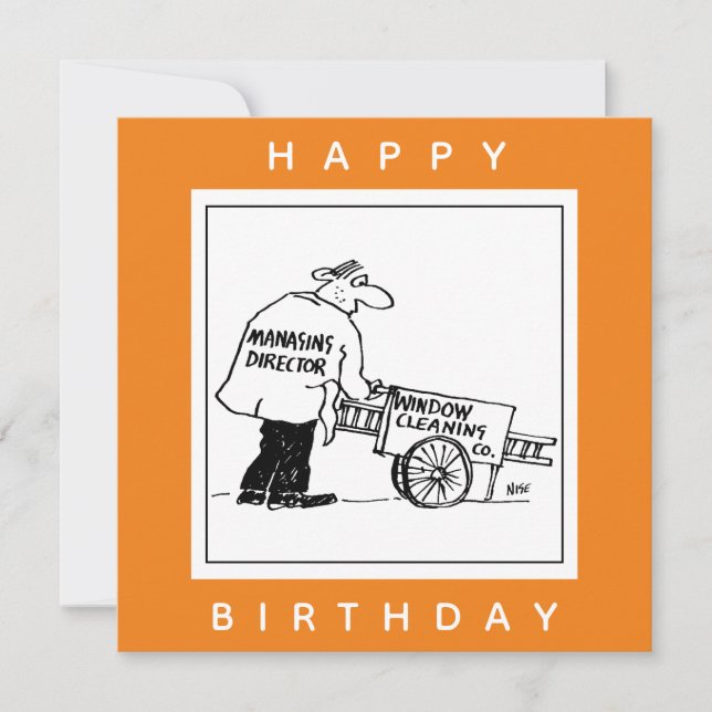 Tarjeta Limpiador de ventanas con carro de limpieza de ven (Anverso)