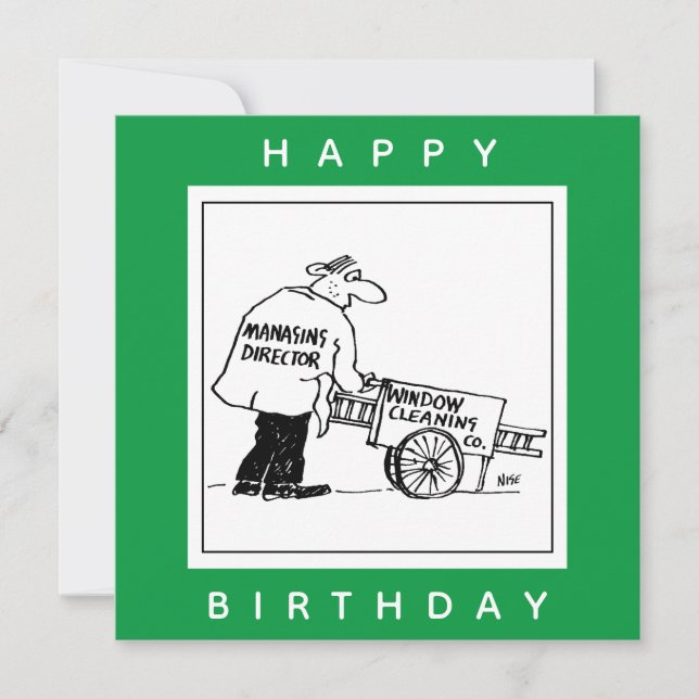 Tarjeta Limpiador de ventanas con carro de limpieza de ven (Anverso)