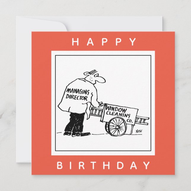 Tarjeta Limpiador de ventanas con carro de limpieza de ven (Anverso)