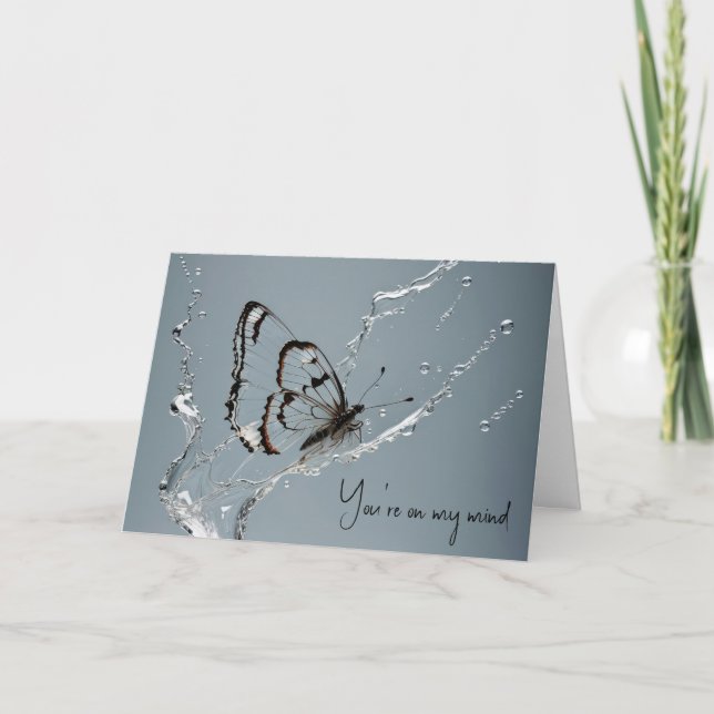 Tarjeta Limpiando el pensamiento de la mariposa sobre ti (Anverso)