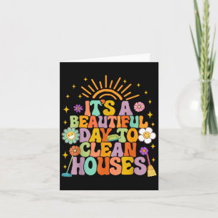 Tarjeta Limpieza de casa es un bello día para limpiar