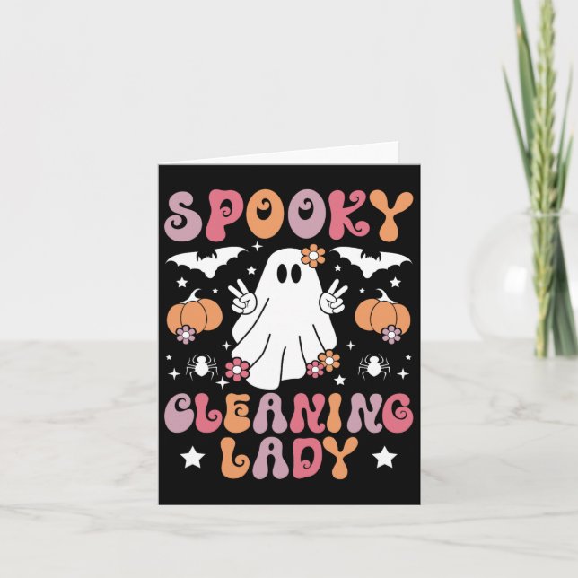 Tarjeta Limpieza fantasmal de Lady Halloween (Anverso)