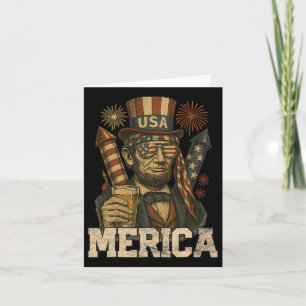 Tarjeta Lincoln 4 De Julio Merica Abe Hombres Mujeres Amer