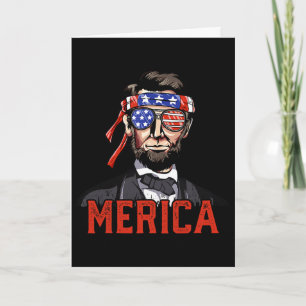 Tarjeta Lincoln 4 de julio Merica Abe niños hombres mujere