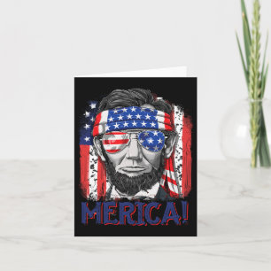 Tarjeta Lincoln 4 De Julio Merica Hombres Bandera Estadoun