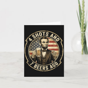 Tarjeta Lincoln 4 disparos y 7 cervezas atrás fiesta bebie