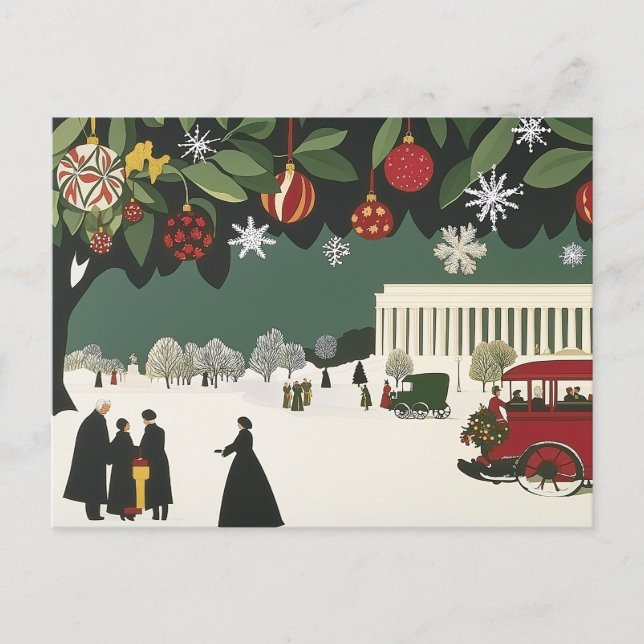Tarjeta Lincoln Memorial de estilo Art Deco de Was (Anverso)