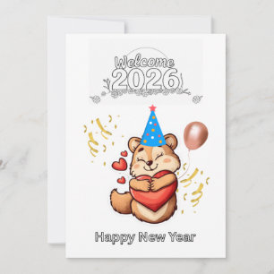 Tarjeta Linda Ardilla Dulces Sueños – Feliz Año Nuevo 2
