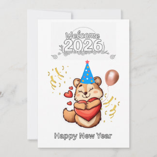 Tarjeta Linda Ardilla Dulces Sueños – Feliz Año Nuevo 2