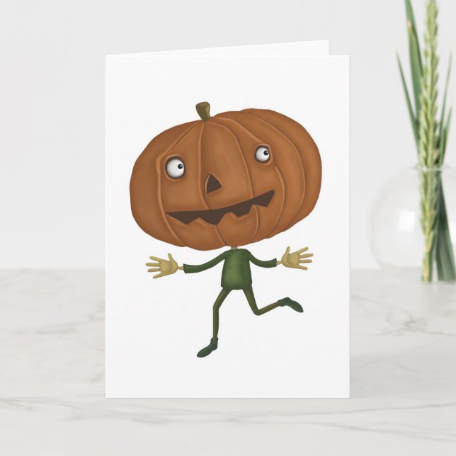 Tarjeta linda cabeza de calabaza (Anverso)