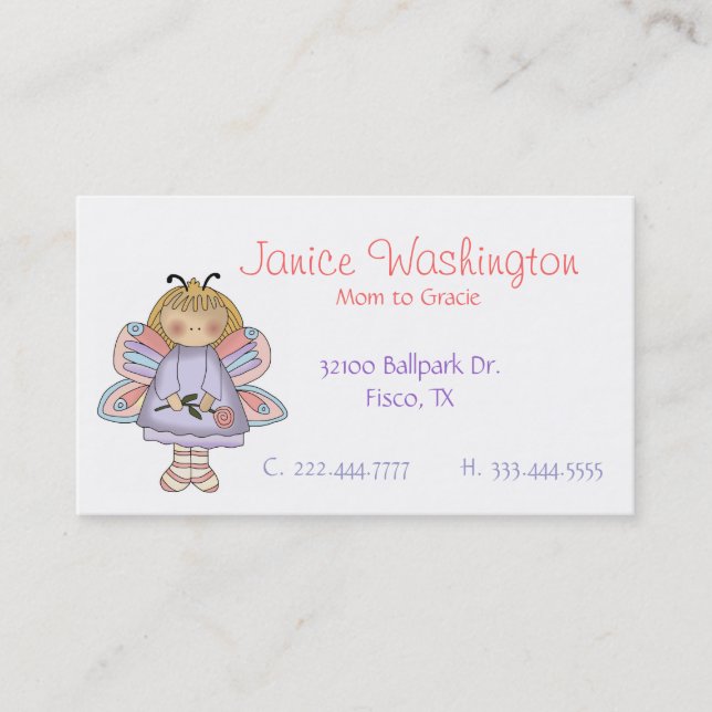 Tarjeta linda de hadas de la mamá de la flor (Anverso)