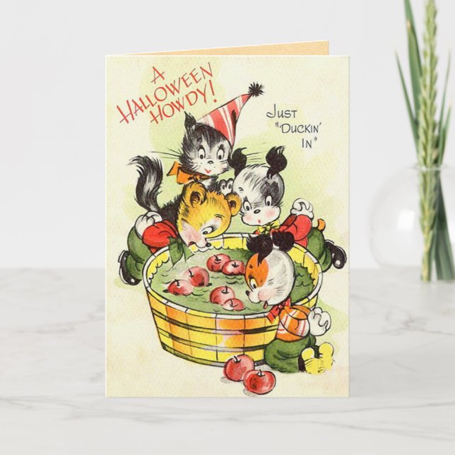 Tarjeta linda de Halloween de los niños (Anverso)