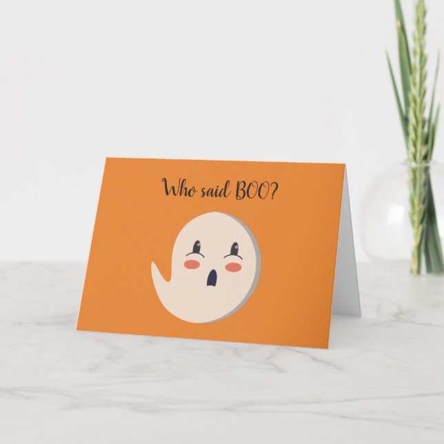Tarjeta linda de Halloween del fantasma (Anverso)