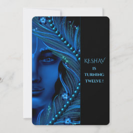 Tarjeta linda de Krishna para cumpleaños - Arte de