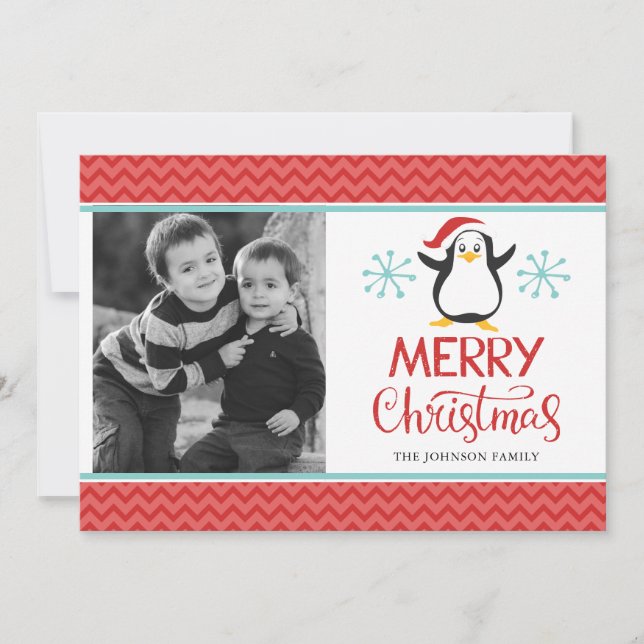 Tarjeta linda de la foto del navidad/del día de (Anverso)