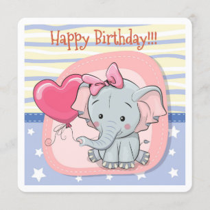 Tarjeta linda de la invitación del cumpleaños del