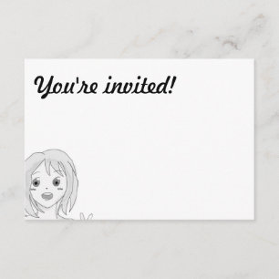 Tarjeta linda de la invitación del manga
