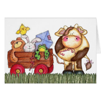 Tarjeta linda de la vaca
