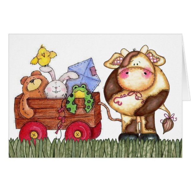 Tarjeta linda de la vaca (Anverso (Horizontal))