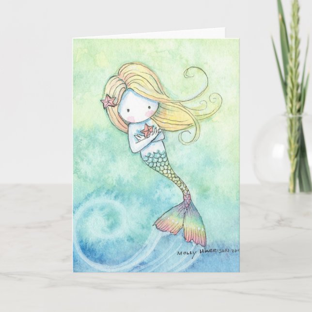 Tarjeta linda de little mermaid por Molly Harrison (Anverso)