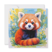 Tarjeta linda de Panda Rojo.