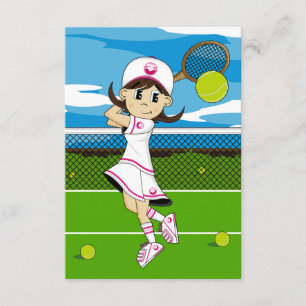 Tarjeta linda de RSVP del chica del tenis