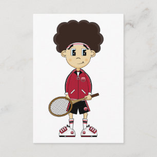 Tarjeta linda de RSVP del muchacho del tenis