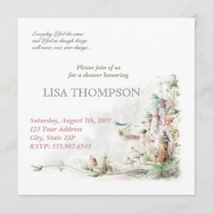 Tarjeta linda del bosque del cuento de hadas del