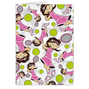 Tarjeta linda del chica del tenis
