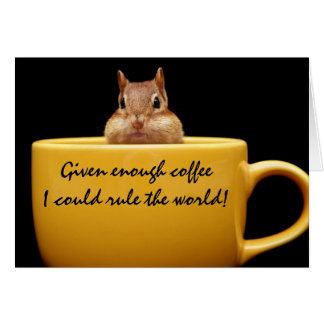 Tarjeta linda del Chipmunk de Lovin del café