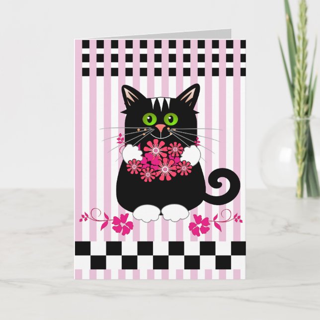 Tarjeta linda del día de madre con las flores de (Anverso)