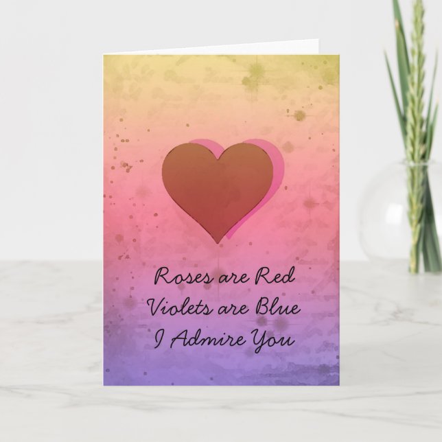Tarjeta linda del día de San Valentín del corazón (Anverso)