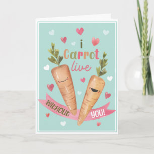 Tarjeta linda del día de San Valentín Zanahoria li