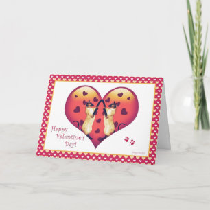 Tarjeta linda del el día de San Valentín del gato