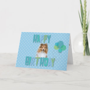 Tarjeta linda del feliz cumpleaños del perro