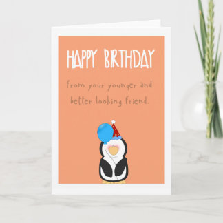 Tarjeta linda del feliz cumpleaños del pingüino