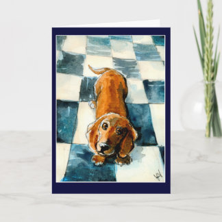 Tarjeta linda del saludo o de nota del perro del